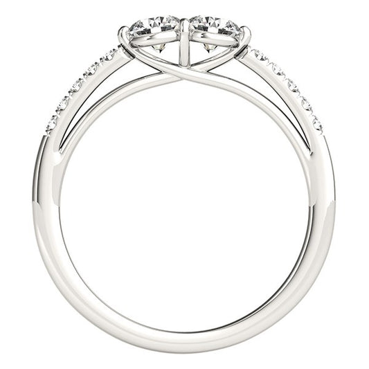 14k White Gold Two Stone Round Diamond Ring (5/8 cttw) 