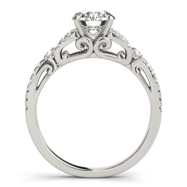 14k White Gold Diamond Engagement Ring with Multirow Split Shank (1 1/4 cttw) 