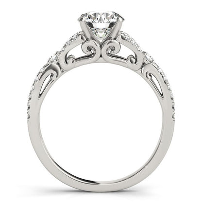 14k White Gold Diamond Engagement Ring with Multirow Split Shank (1 1/4 cttw) 
