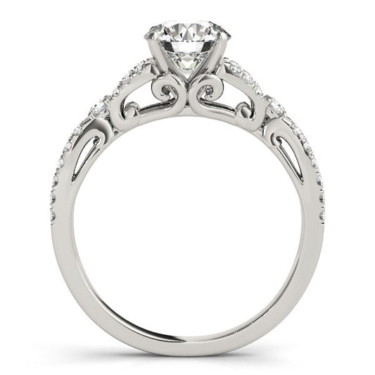 14k White Gold Diamond Engagement Ring with Multirow Split Shank (1 1/4 cttw) 