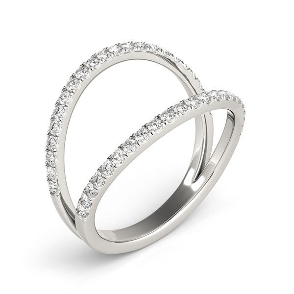 14k White Gold Diamond Split Band Ring (1/4 cttw) 