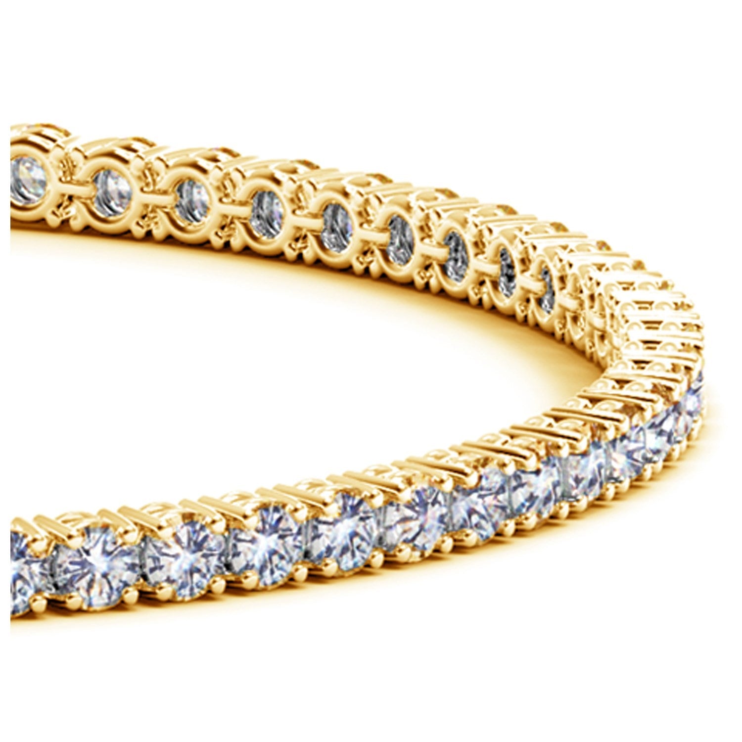 Lab Grown Round Diamond Tennis Bracelet in 14k Yellow Gold (4 cctw F/G  VS2/SI1) 