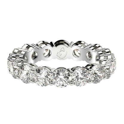 Round Cut Lab Grown Diamond Eternity Ring in 14k White Gold (4 cttw FG/VS2) 