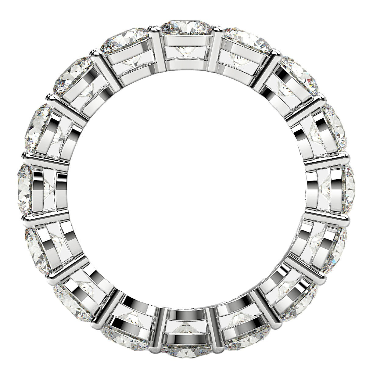 Round Cut Lab Grown Diamond Eternity Ring in 14k White Gold (4 cttw FG/VS2) 