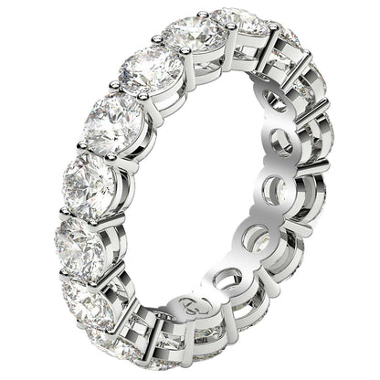 Round Cut Lab Grown Diamond Eternity Ring in 14k White Gold (4 cttw FG/VS2) 