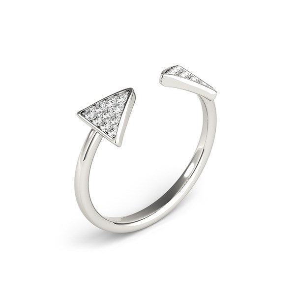 14k White Gold Diamond Arrowhead Open Ring (1/5 cttw) 