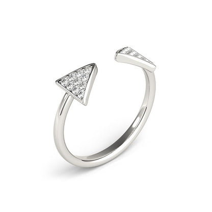 14k White Gold Diamond Arrowhead Open Ring (1/5 cttw) 