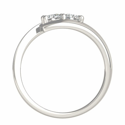14k White Gold Round Two Stone Common Prong Diamond Ring (1/2 cttw) 