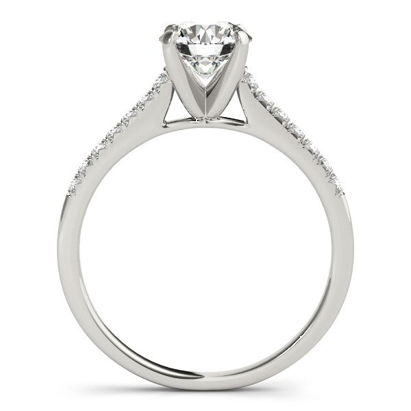 14k White Gold Single Row Scalloped Set Diamond Engagement Ring (1 1/8 cttw) 