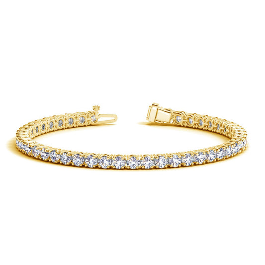 Lab Grown Round Diamond Tennis Bracelet in 14k Yellow Gold (8 cctw F/G  VS2/SI1) 