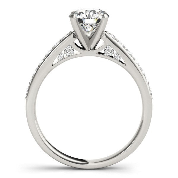 14k White Gold Single Row Prong Set Diamond Engagement Ring (1 3/8 cttw) 
