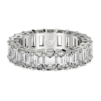 Emerald Cut Lab Grown Diamond Eternity Ring in 14k White Gold (6 cttw FG/VS2) 