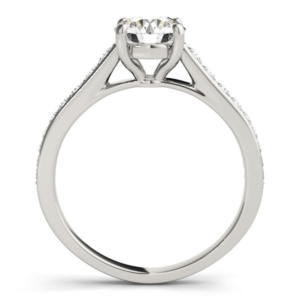 14k White Gold Graduated Single Row Round Diamond Engagement Ring (1 1/3 cttw) 